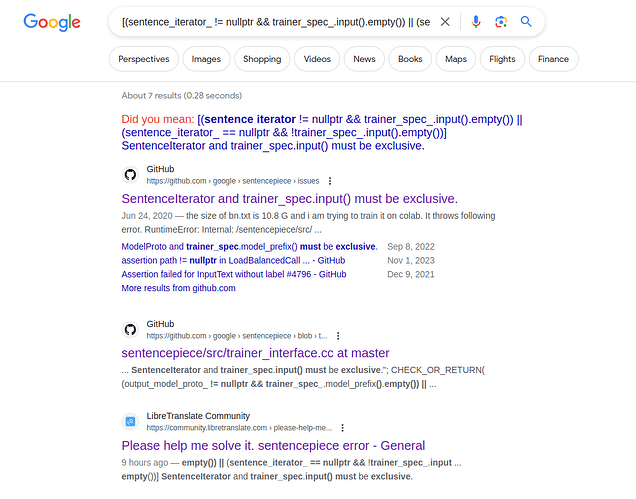 Screenshot of a Google search showing the LibreTranslate Community Forum as the third result
